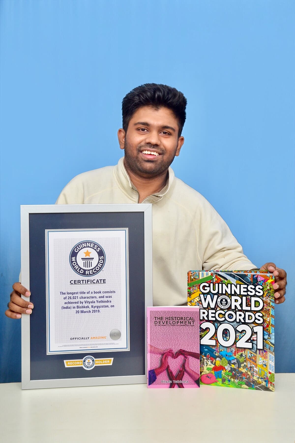 Vityala Yethindra with guinness world record for longest title of a book